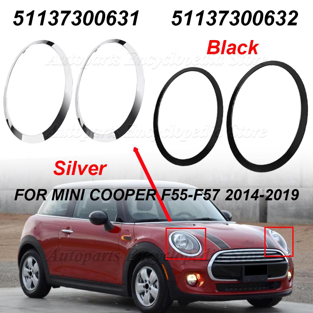 For Car For Cooper F55 F56 F57 51137300632 Front Left Right Headlight Bezel Trim ABS Plastic Scratch Proof 51137300631