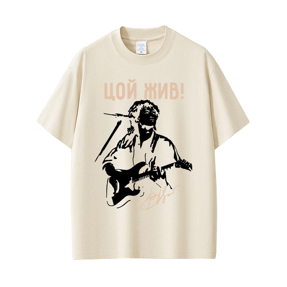 Legendary Russia Rock Band Kino Viktor Tsoi Graphic Tshirt Unisex Women Casual Cotton Vintage T Shirts Unisexs Oversized Tshirts