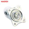 4pcs NAIERDI 10KG Universal Swivel Casters 1" Furniture Wheel Castor White PP Nylon Dual Roller