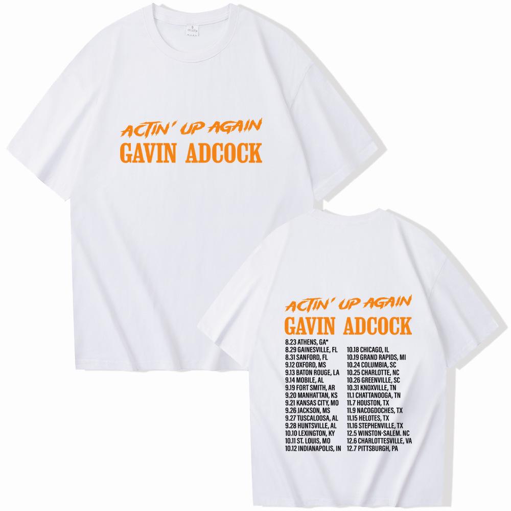 Gavin Adcock Actin' Up Again Tour 2026 Music Fans Gift 100% Cotton T-shirt