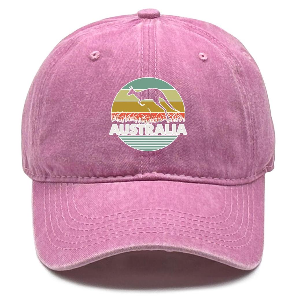 АВСТРАЛИЯ" Бейсболка снэпбэк с принтом кенгуру, сетчатая шляпа, солнцезащитный козырек, регулируемый ремешок, изогнутый козырек, простая регулируемая бейсболка