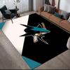 San Jose Sharks Flannel Pattern Square Carpet,Area Rug,Carpet Rug for Living Room Bedroom Sofa Playroom Decor,Non-slip Floor Mat