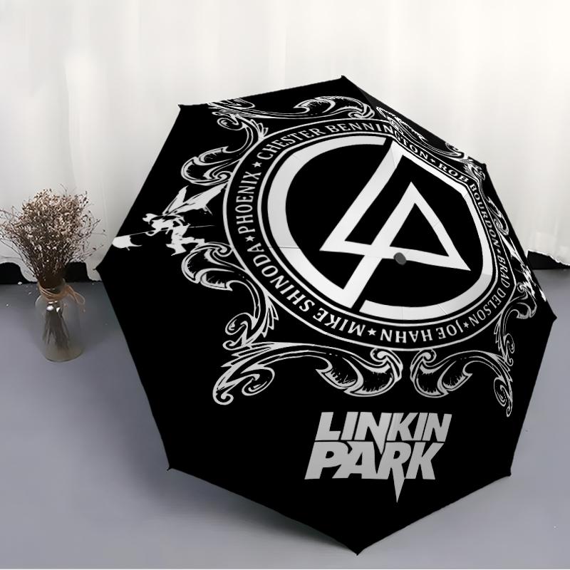 1 шт. Зонт Linkin Park2, Защита от солнца и УФ-излучения. Имеет восемь прочных ребер для использования на улице и является идеальным подарком