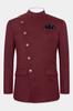 Блейзер Бандхагала бордового цвета с текстурой доппи и перекрестной планкой