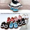 3.8*2.3cm 10cm Cotton Doll Shoes Small Plush Toy Accessories Princess Leather Shoes  for 17cm Dolls