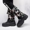 Мужские зимние теплые ботинки для снега, резиновые походные ботинки, камуфляжные сапоги до колена, водонепроницаемые, большого размера