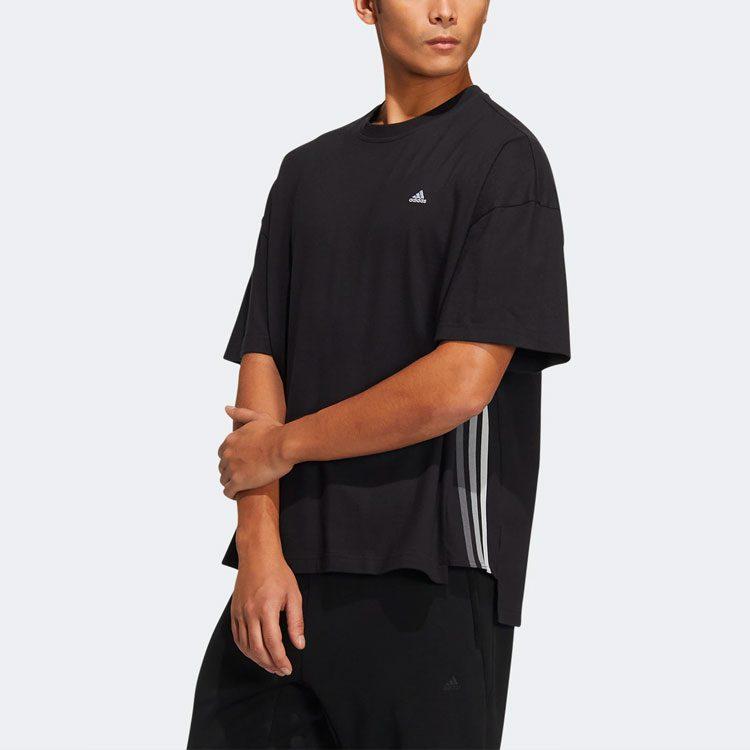 adidas Футболки Мужские Черные С Круглым Вырезом Умеренный Прямой Крой HC9979