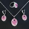 Zircon Necklace Girl Jewelry Treasure Set Women'S Necklace Earrings Ring Three-Piece Jewelry Set