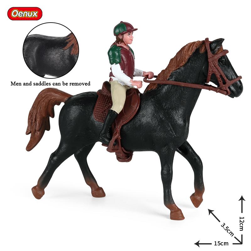 Oenux Зоопарк Мир Сельскохозяйственное Животное Лошадь Корова Свинья Овца Коза Осел Модель Фигурки Льва Тигра ПВХ Обучающая Милая Детская Игрушка Подарок