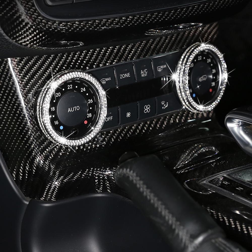 Самоклеящиеся креативные хрустальные блестящие кольца для регулировки громкости радио климат-контроля переменного тока для CM CLS GL, аксессуары для украшения