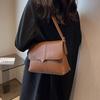 Vintage Shoulder Bag For Women Autumn New Fashion Soft PU Leather Ladies Crossbody Bag Solid Wild Underarm Bag