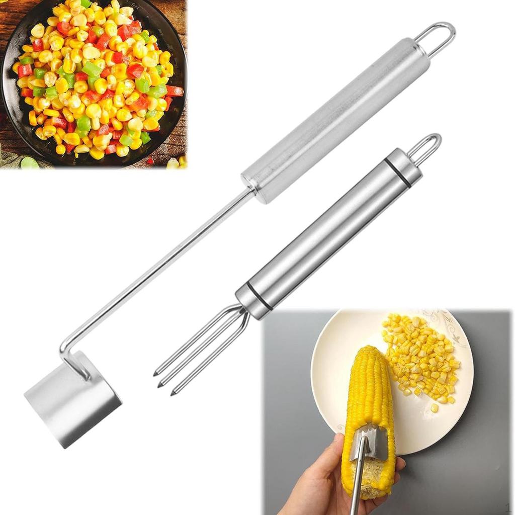 1 Corn Stainless Steel Thresher Cob Kitchen Gadget Multifunctional Accessory Ergonomic Handle