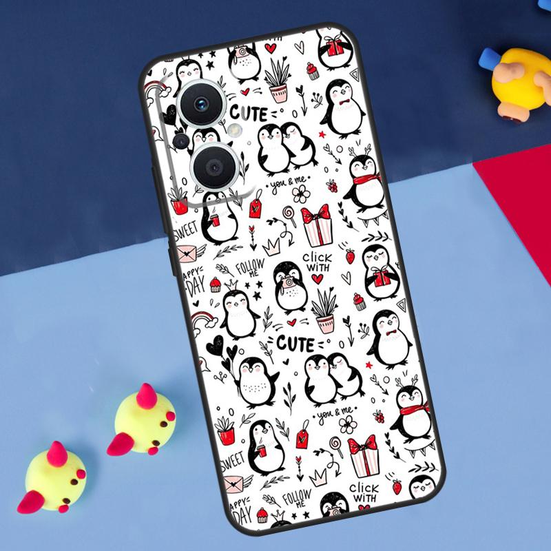 Мультяшный пингвин для OPPO Reno 14F 13F 12F 11F 10 11 12 13 14 Pro 8T 7 8 Lite OPPO Find X6 X5 X8 X9 Pro Чехол