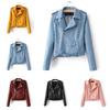 Crossborder 2025 Womens Punk Leather Jacket With Pu Splicing For Streetwear Fashion
