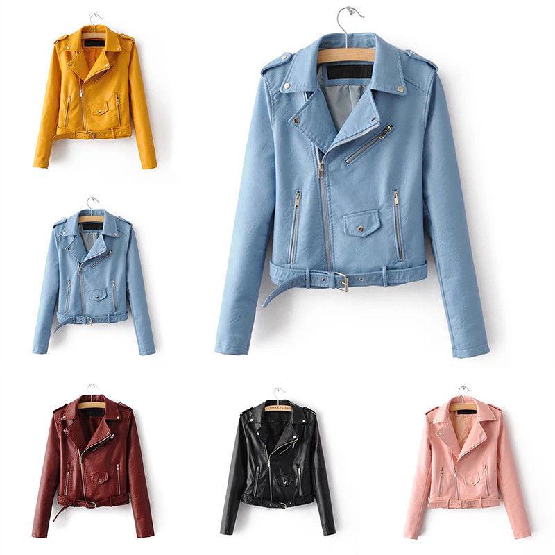 Crossborder 2025 Womens Punk Leather Jacket With Pu Splicing For Streetwear Fashion
