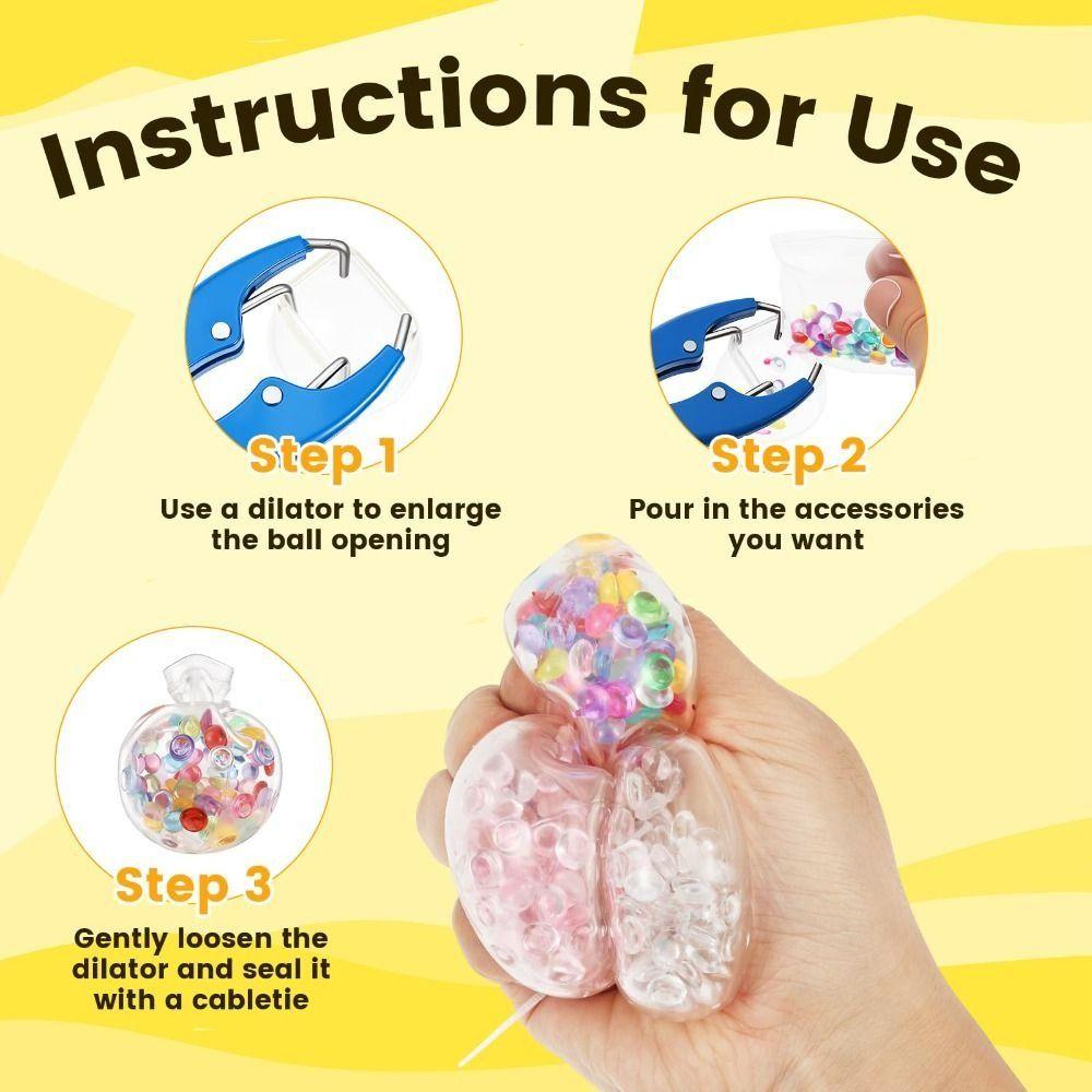 1 Set Clear Refillable DIY Craft Supplies TPR Fidget Ball Toy Stress Relief