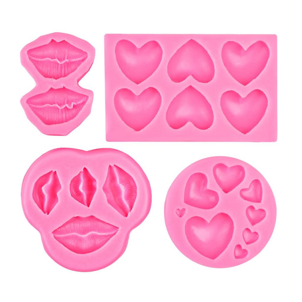 Силиконовая форма своими руками: 8-гнездовая форма Сердце и Губы для шоколада, мастики и эпоксидной смолы. Идеально для украшения торта на День святого Валентина.