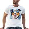 Cute Australian Shepherd Dog Breed Painting Aussie Shepard TShirt Unisex T Shirts For Unisex T Shirts For Unisex Cotton TShirt