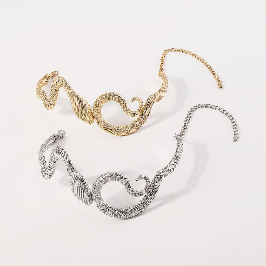 Крупная металлическая цепочка на шею в форме объемной змеи, персонализированное ожерелье, необычная подвеска в стиле ретро-хип-хоп.