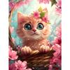 5d DIY Алмазная картина, вышитая крестом, цветочная корзина, кошка, алмазная вышивка, мозаика с животными, полный круглый дрель, домашний декор, ремесла