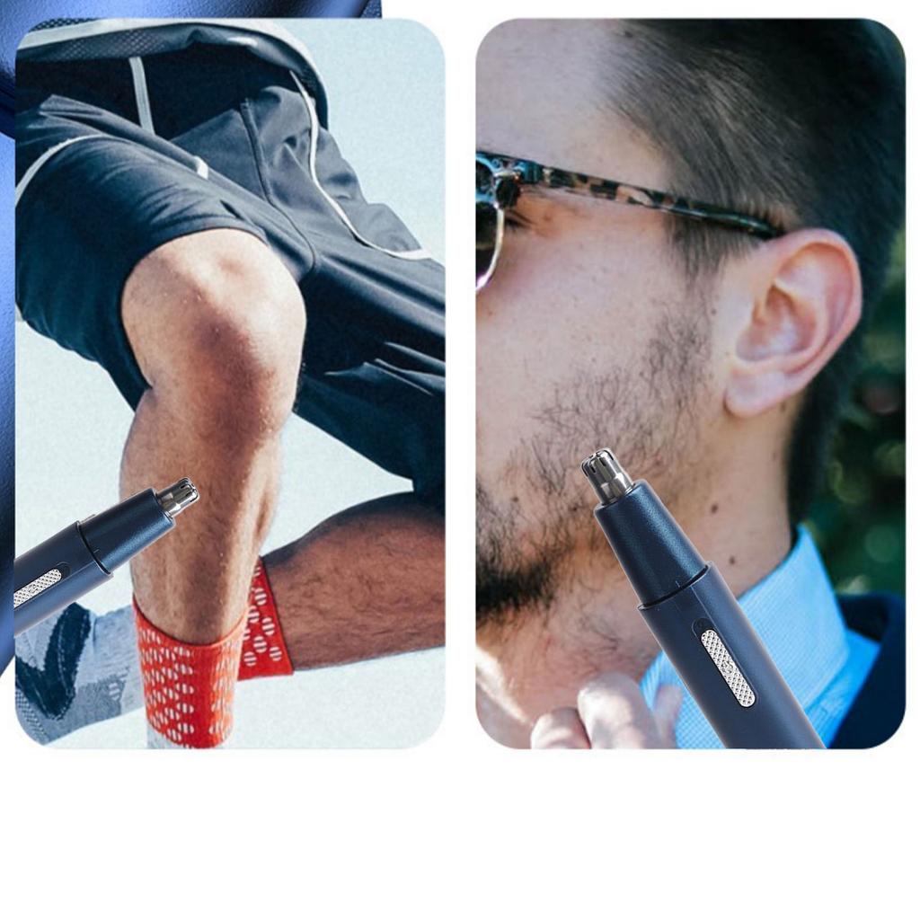 Электрический триммер 2 в 1 для носа, бороды и волос, перезаряжаемый электронный триммер для носа для женщин и мужчин, синий