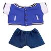 Niannyyhouse 20cm Stuffed Toy Clothes Jacket Baseball Jersey Jeans Accessories Dress-up (blue)