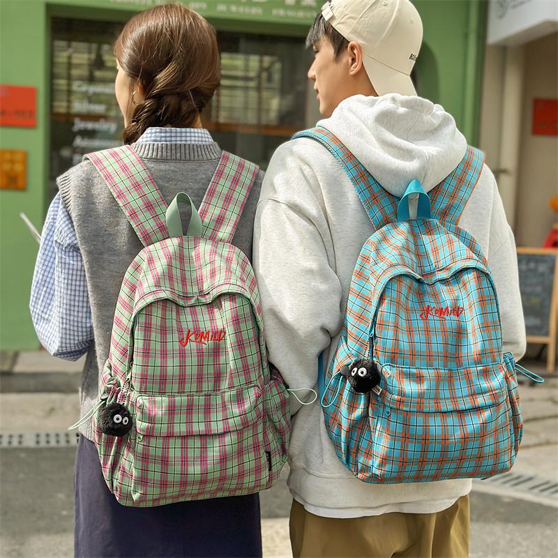 Plaid Print Schoolbag Women's Lightweight Backpack