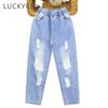 Джинсы для девочек, Повседневный стиль, рваные джинсы для девочек, детские однотонные джинсы для детей, подростковая одежда для девочек