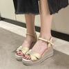 Ladies Shoes Wedge With Platform Waterproof Women's Sandals Luxury 2025 Daily Shoe Sales Open Toe Sandal Comfort Vip Footwear