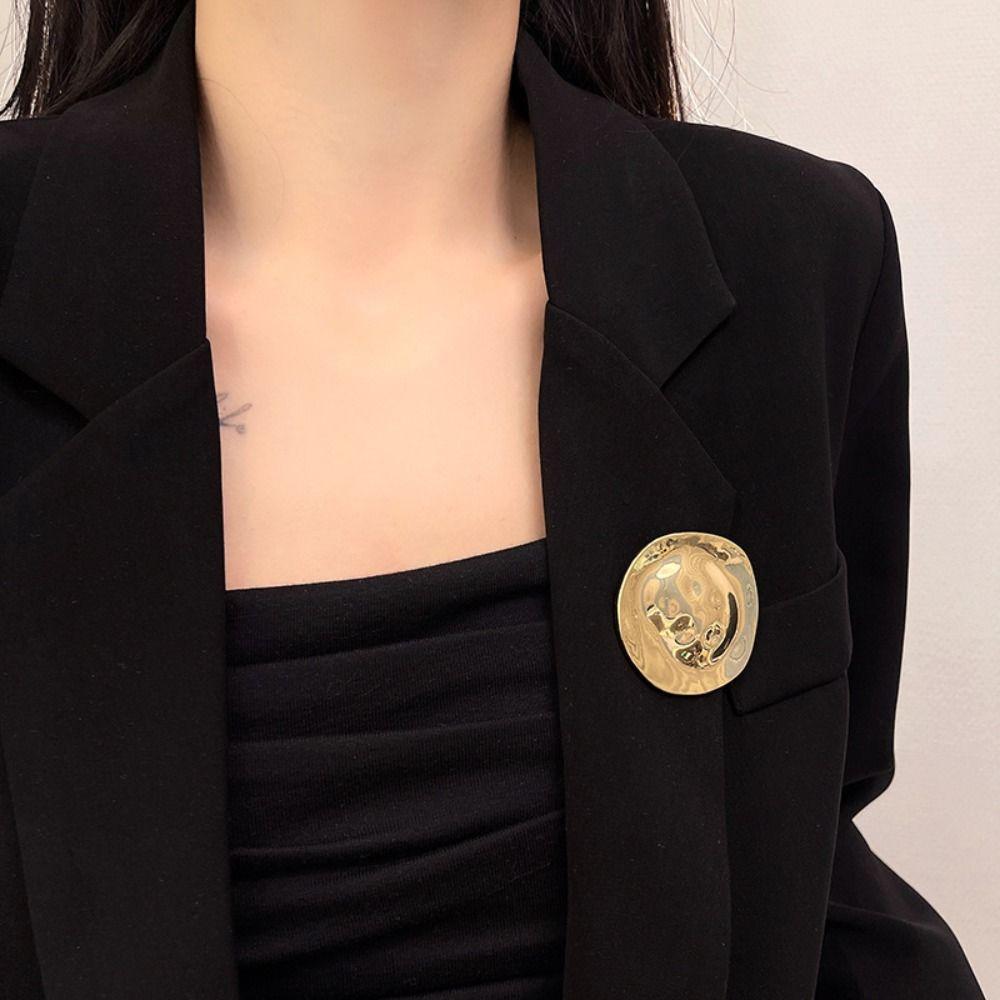 Цинк сплава цинка, большая эффектная брошь неправильной формы, ювелирные аксессуары, круглые броши, модное украшение