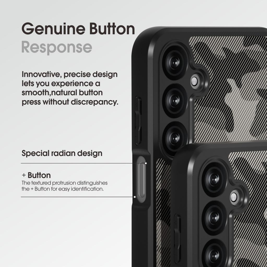 (Comes with wrist strap)IBMRS Genuine Official Stand for Samsung Galaxy M35 Case,Shockproof Matte Translucent Phone Case, Camo Black