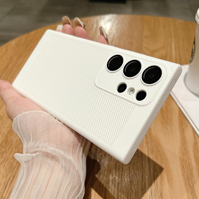 Сетчатый дышащий чехол для рассеивания тепла для Samsung Galaxy S23 S22 S21 Note 10 Plus 20 Ultra S20 FE A73 A53 A52 A54 Жесткий чехол для ПК