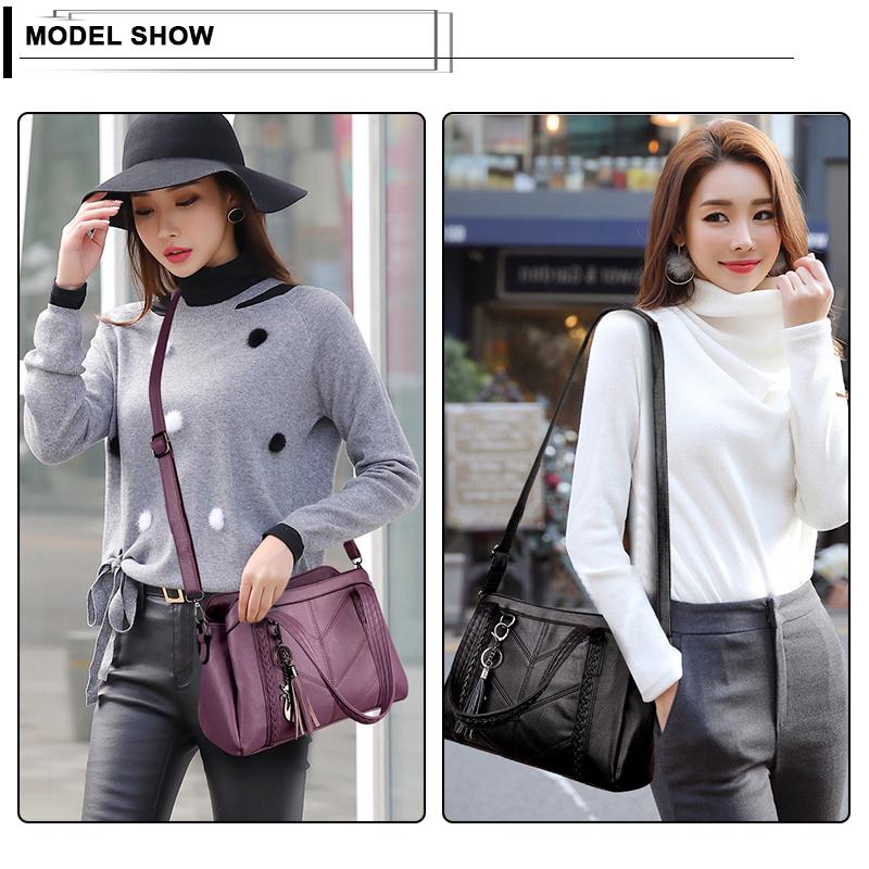 Soft Leather Tassel Fox Charms Women Handbag Single Shoulder Bag for Women MIT