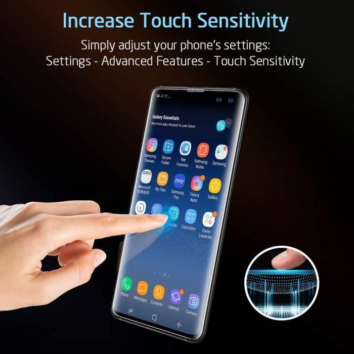 Film de Protection d'Écran - Samsung - Galaxy S10 Plus - Verre Trempé - Lot de 2 - 3D Couverture Intégrale