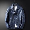 Мужская корейская версия облегающей короткой ретро-куртки из искусственной кожи с косой молнией на лацканах, мужская молодежная кожаная куртка