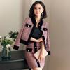 Winter Women Tweed Two Piece Skirt Buttons Coat A-Line Skirt Outfits Sets Elegant 2 Piece