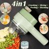 4 In 1 Multifunctional Electric Vegetable Slicer Handheld Mini Wireless Garlic Mud Masher Onion Pepper Blender Food Slicer Kitchen Tool