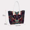 Trendy Skull Pattern Tote Bag Casual Large Capacity Shoulder Handbag For Daily Use