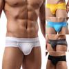 Men's Sexy Mesh Modal Triangle Underwear Breathable Solid Briefs Underpants