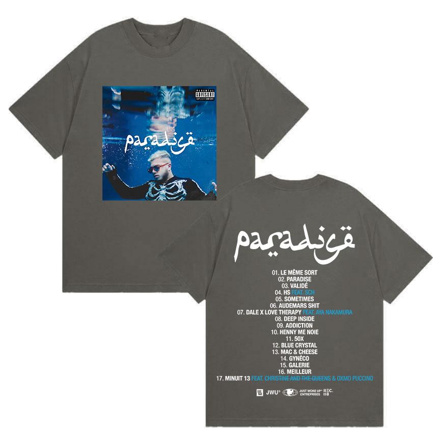 Rapper HAMZA Tour Album Cover T Shirts Mens Hip Hop Gothic Short Sleeve T Shirt Fashion High Quality ONeck Tees Streetwear