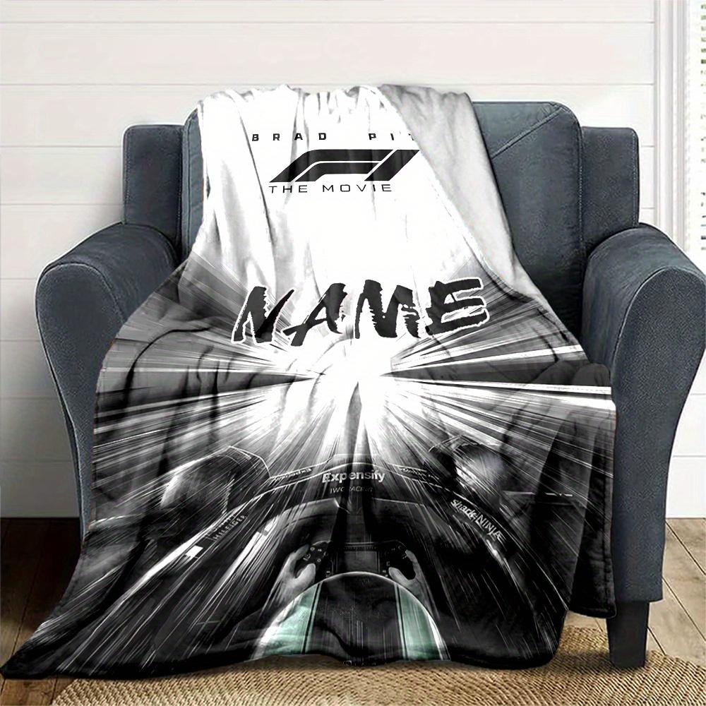 Brad Pitt F1 Movie Racing Car Driver Speed Motion Customized Your Name Blanket Lightweight And Comfortable Warm Blanket Suitable For Bed Home Chair