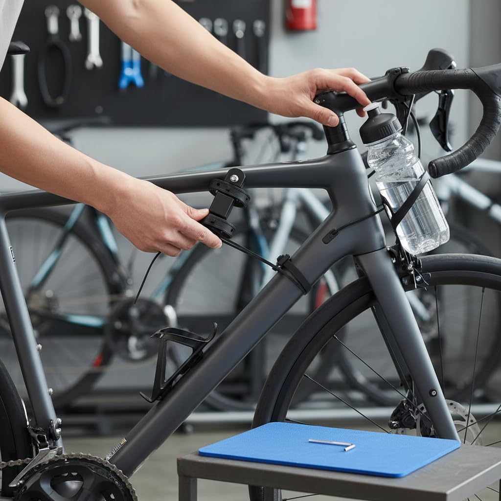 Bicycle bottle cage mounting adapter Made of silicone, lightweight, with