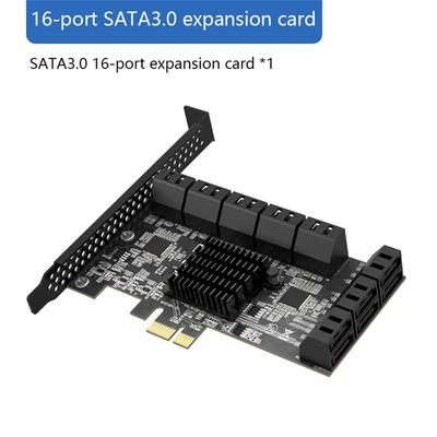 Райзер PCIE SATA3.0 PCI-E Адаптер Карта расширения интерфейса на 16 портов для майнинга