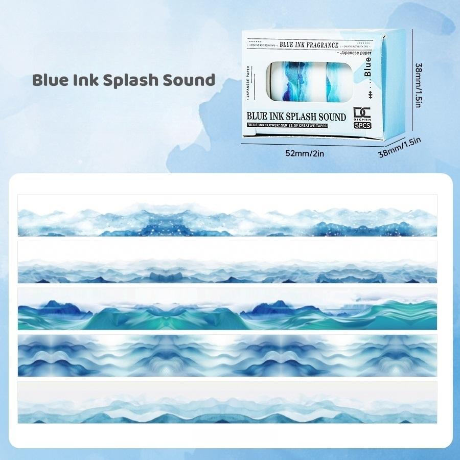 Набор из 5 штук васи-лент с цветами сакуры, мини-набор лент, клейкая маскировочная лента 1 см, декоративные наклейки для дневника, для DIY рукоделия