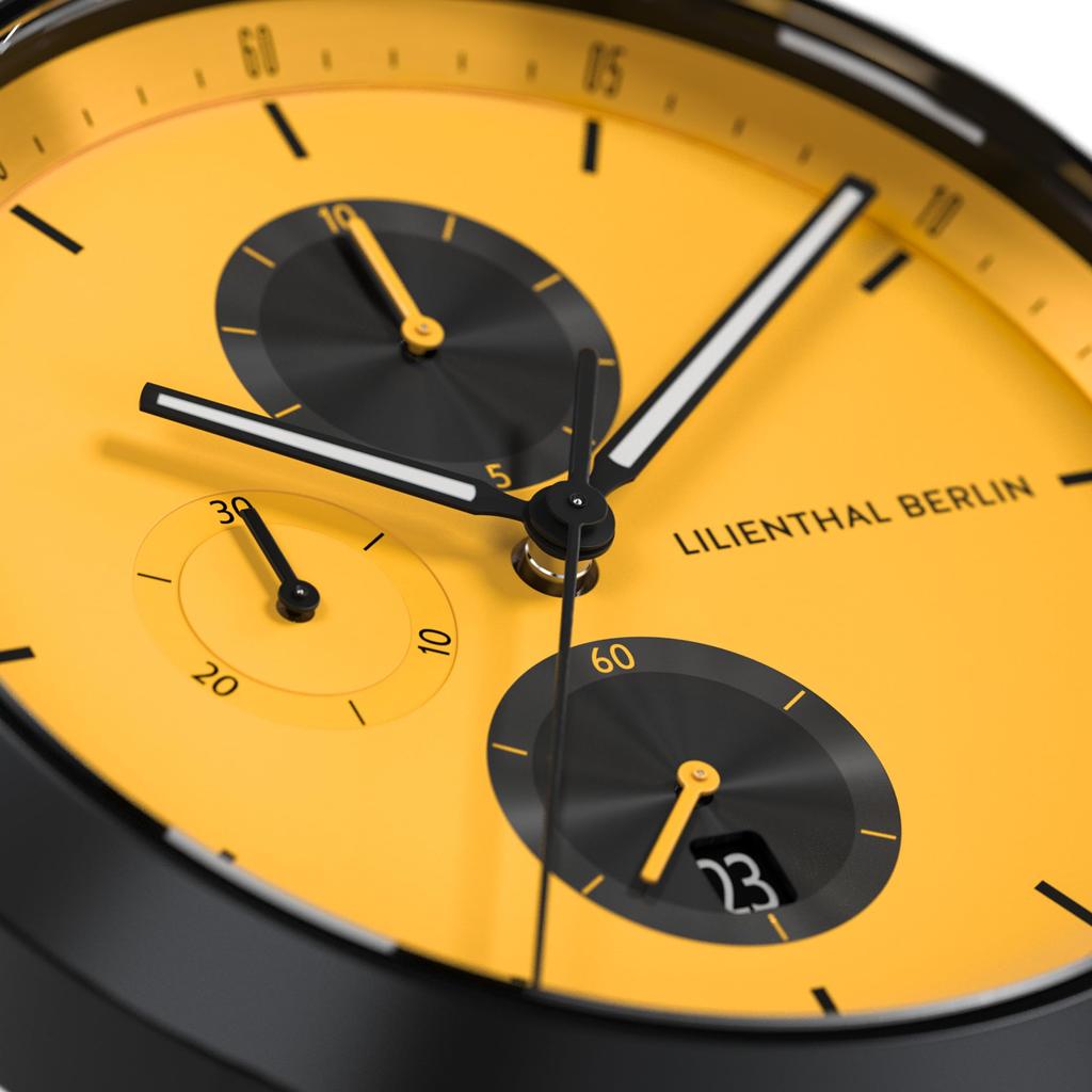 Хронограф Lilianthal Berlin с датой, Сделано в, Модель, Черный, Мужской дисплей, Германия, C01-116-B023C,