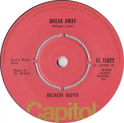 7-дюймовая пластинка BEACH BOYS - Break Away CL15822 Capitol Records 1975 UK Рок Б/У