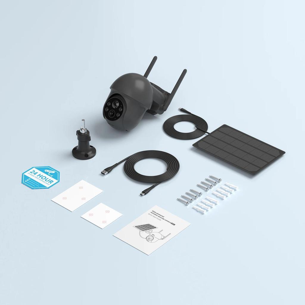 Vstarcam 5МП Солнечная Камера Безопасности WiFi Уличная Беспроводная Камера Наблюдения Прожектор Обнаружение Движения Цветное Ночное Видение Удаленный Просмотр с Обзором 360°
