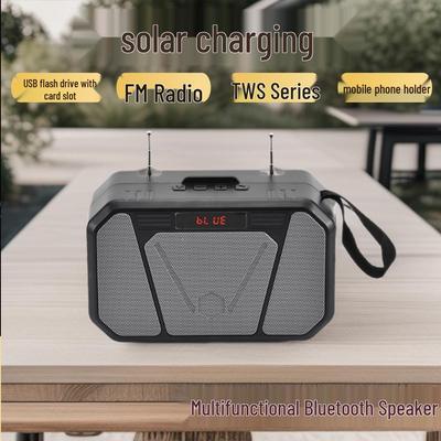 Bluetooth-динамик на солнечной батарее со слотом для TF-карты, двойной антенной, подключением TWS и беспроводным басом.