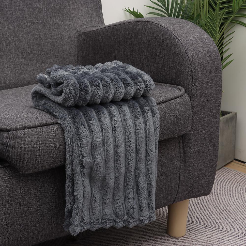 Новое теплое двустороннее одеяло, теплое, приятное к коже, кондиционирующее одеяло, однотонные ультрамягкие плюшевые полосатые одеяла