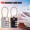 Portable Padlock TSA Customs Lock Smart Combination Lock Padlock with Steel Cable Customs Code Lock